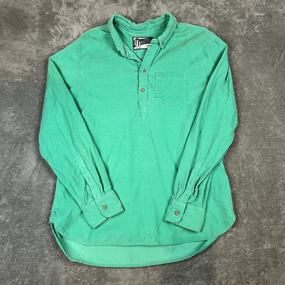 Chubbies‎ The Nutter Women's Green Corduroy Shirt XL Oversized Fit Button-Up Top